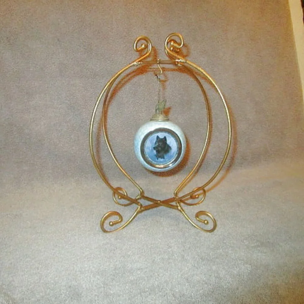 PIER 1 Golden ORNAMENT Holder DISPLAY Foldable ORNATE Christmas HOLIDAY Decor